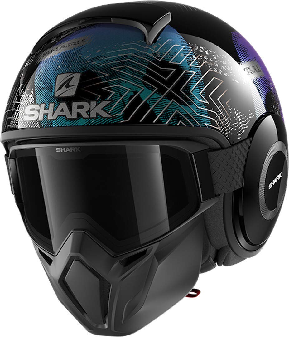 Shark, motorradhelm, Street Drak Krull, Schwarz Grün KGX, M von SHARK