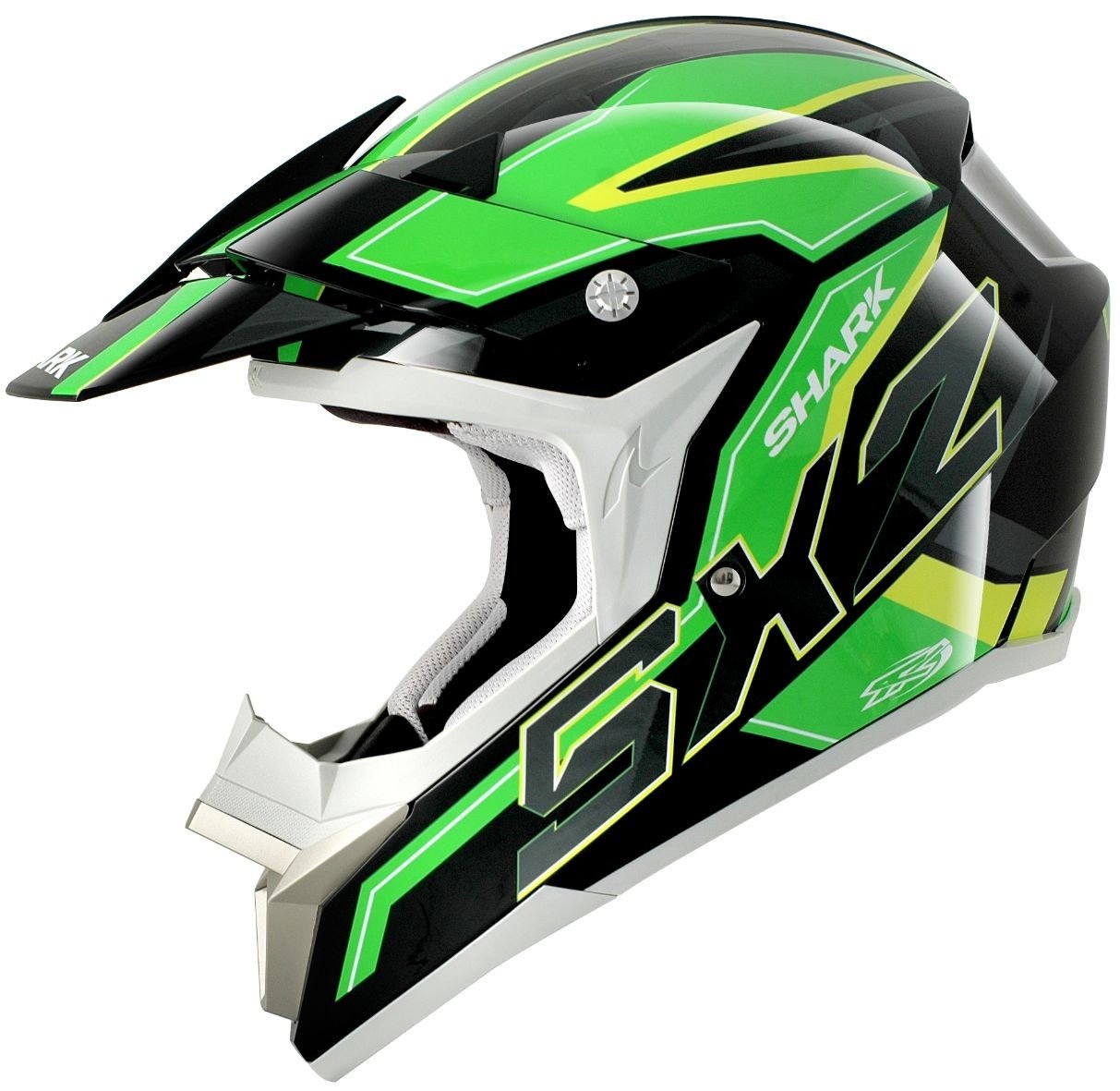 Shark Motorradhelm, Schwarz/Grün/Gelb, XS von SHARK