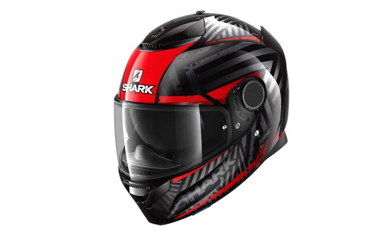 SHARK Motorradhelm SPARTAN 1.2 KOBRAK KRR, Schwarz/Rot, M von SHARK