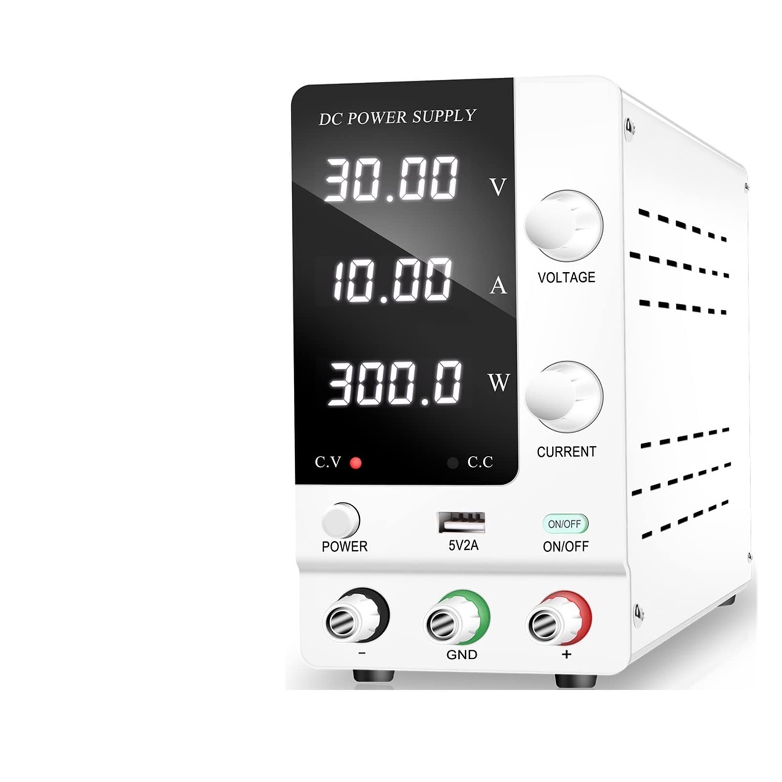 ARTGOS Bankleistung Encoder Einstellbares DC-Netzteil 30V 10A Spannungsregler LCD Digitaler Laborstabilisator Schaltlabor Power Bench Source (Color : SPPS-C3010 White, Size : 1 UK) von SHEHUALI