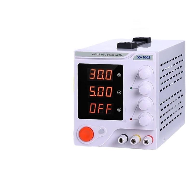 ARTGOS Bankleistung Schalt-DC-Netzteil Labor einstellbar 30 V 10 A LCD-Bildschirm Bankstromregler 4-stellige Digitalanzeige (Color : SS-1003, Size : Plug) von SHEHUALI