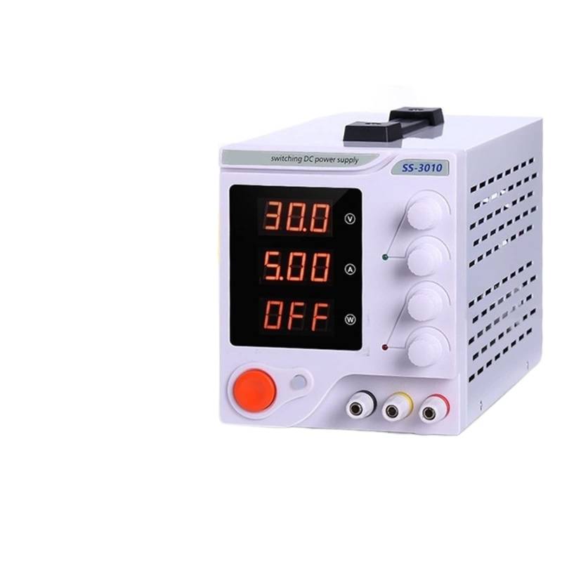 ARTGOS Bankleistung Schalt-DC-Netzteil Labor einstellbar 30 V 10 A LCD-Bildschirm Bankstromregler 4-stellige Digitalanzeige (Color : SS-3010, Size : Plug) von SHEHUALI