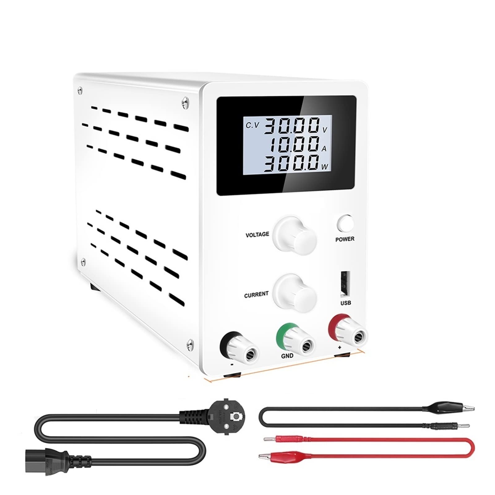 ARTGOS Bankleistung Switching Lab Einstellbares DC-Netzteil 30 V 10 A Bankstabilisiertes Spannungsregler-Netzteil (Color : 30V 10A LCD, Size : 1 UK) von SHEHUALI