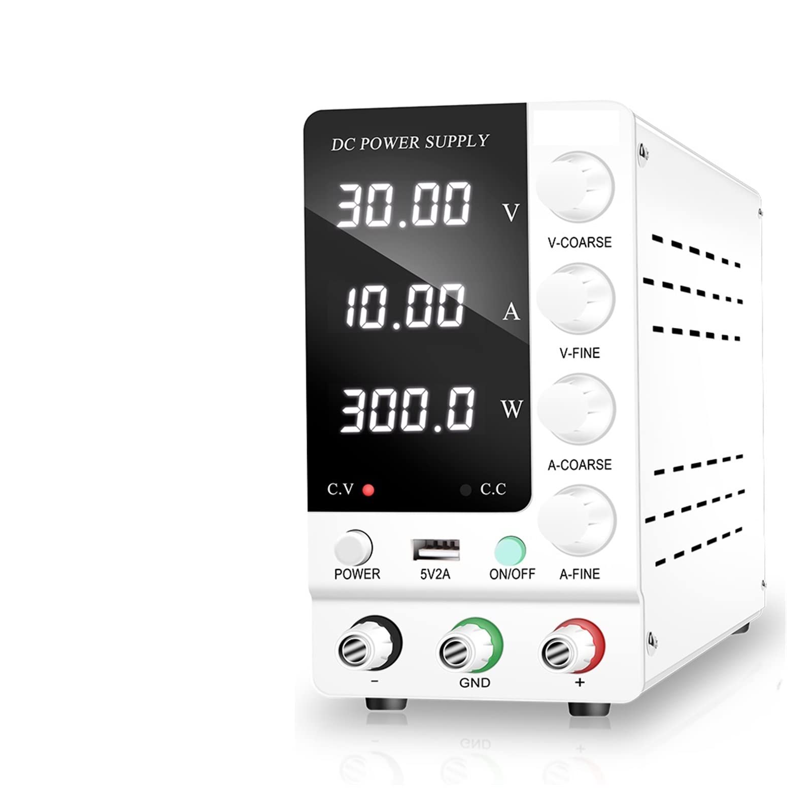 Bankleistung Encoder Einstellbares DC-Netzteil 30V 10A Spannungsregler LCD Digitaler Laborstabilisator Schaltlabor Power Bench Source (Color : SPS-C3010 White, Size : 1 UK) von SHEHUALI