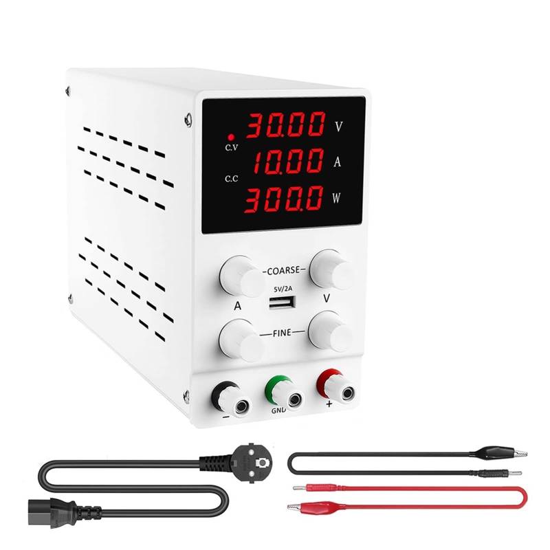 Bankleistung Switching Lab Einstellbares DC-Netzteil 30 V 10 A Bankstabilisiertes Spannungsregler-Netzteil (Color : 30V 10A 4digital, Size : 1 UK) von SHEHUALI