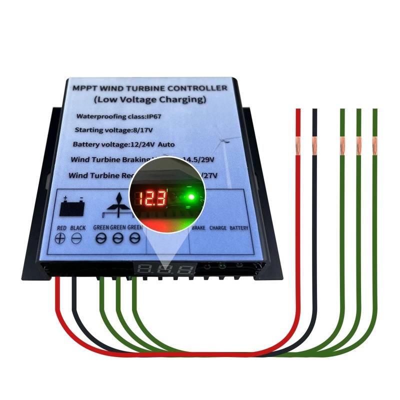 Solarregler, 12V 24V 48V 600W 800W MPPT Windnerator Controller Low Volat Lade Booster Controller LED Volta Bildschirm(600W,Auto 12V24V) von SHEHUALI