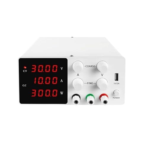 Stromversorgung, 30V 10A Schaltlabor DC Einstellbares Netzteil Laborpräzisionsspannungsregler Stabilisator Schaltbankquelle(30V 10A 300W white) von SHEHUALI