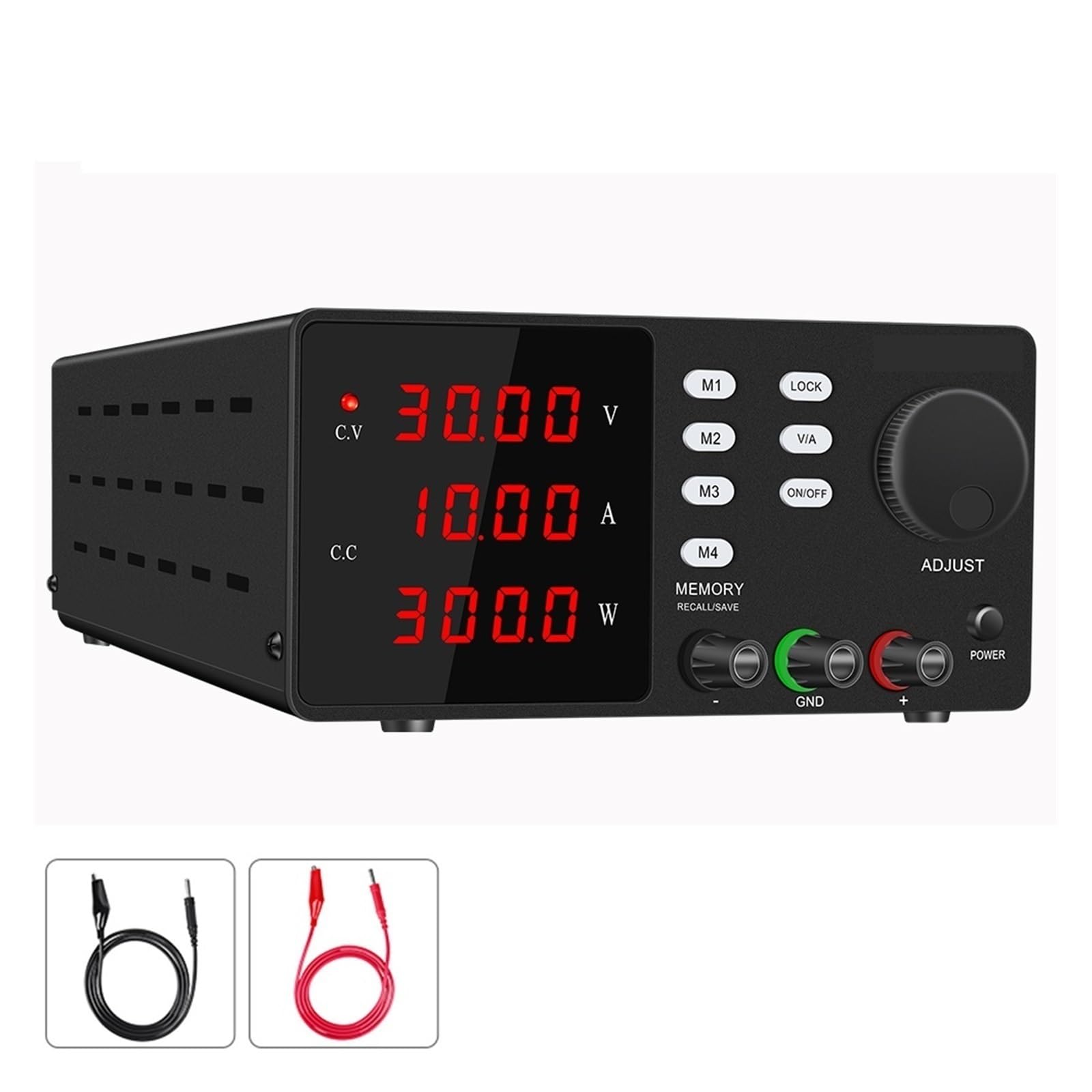 Stromversorgung, Programmierbare Speicherfunktion Einstellbares DC-Netzteil 30 V 10 A Lab Bench Source Current Stabilized Voltage Regulator(Noir) von SHEHUALI