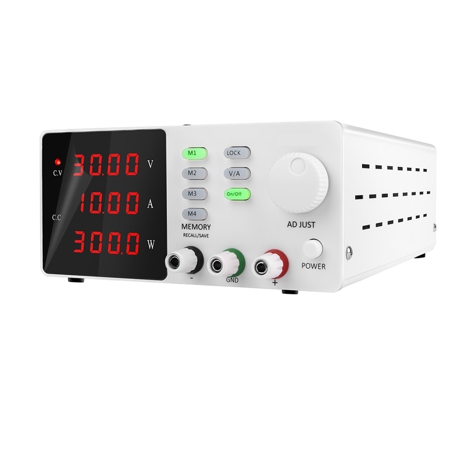 Stromversorgung, Programmierbare Speicherfunktion Einstellbares DC-Netzteil 30 V 10 A Lab Bench Source Current Stabilized Voltage Regulator(White) von SHEHUALI