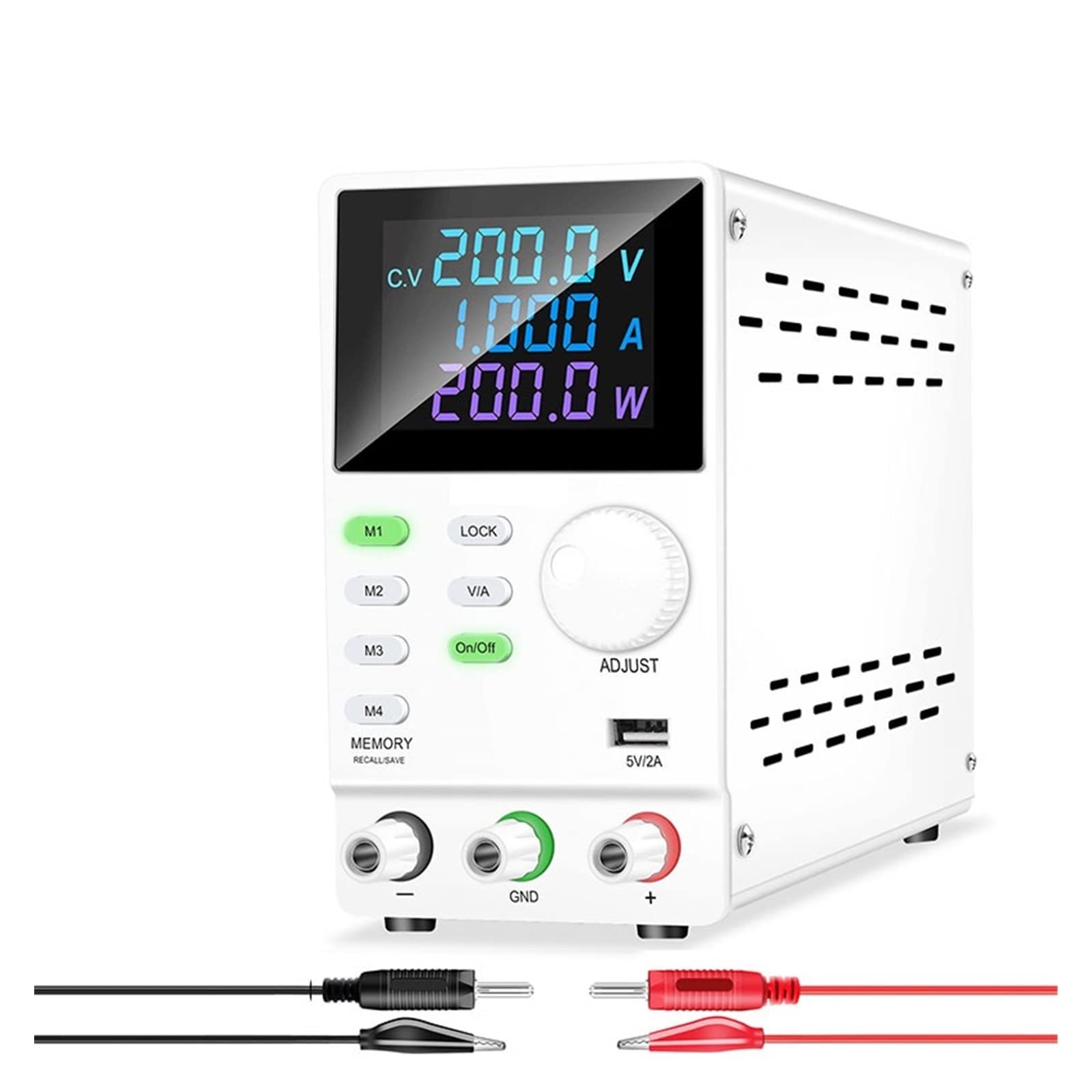 Stromversorgung, Programmierbare geregelte DC-Stromversorgung mit USB-Anschluss Speicherdaten Spannungsstromregler 30V 10A 60V 120V 200V(SPPS2001DR White) von SHEHUALI