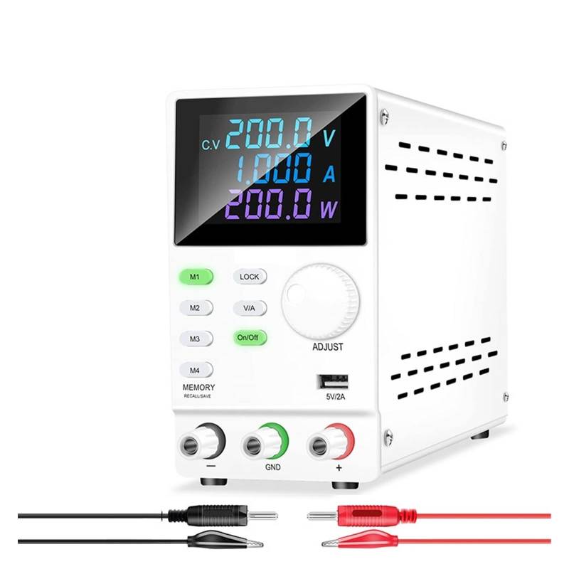 Stromversorgung, Programmierbare geregelte DC-Stromversorgung mit USB-Anschluss Speicherdaten Spannungsstromregler 30V 10A 60V 120V 200V(SPPS2001DR White) von SHEHUALI