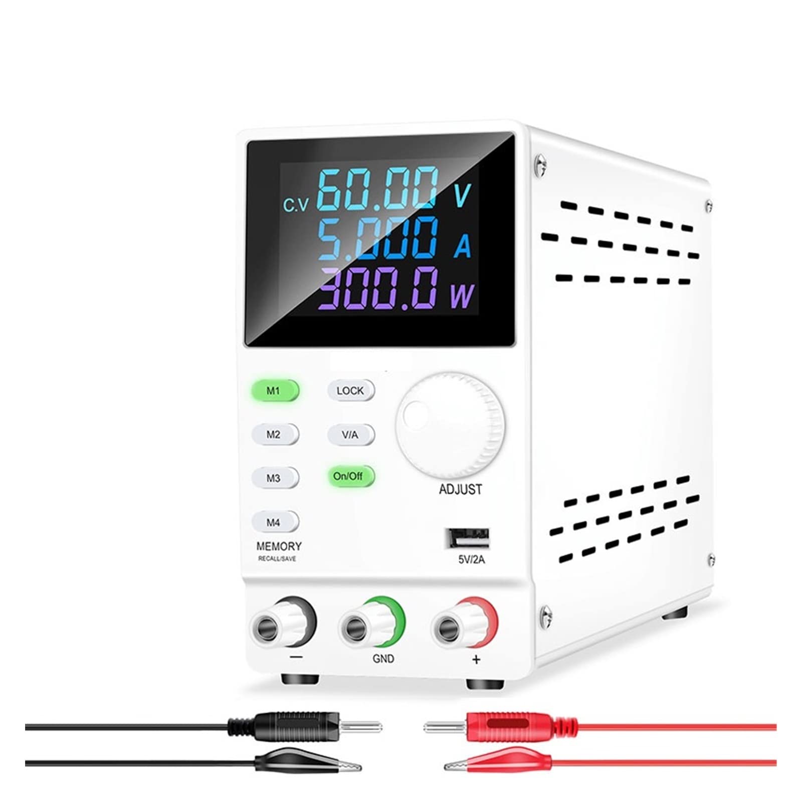 Stromversorgung, Programmierbare geregelte DC-Stromversorgung mit USB-Anschluss Speicherdaten Spannungsstromregler 30V 10A 60V 120V 200V(SPPS605DR White) von SHEHUALI