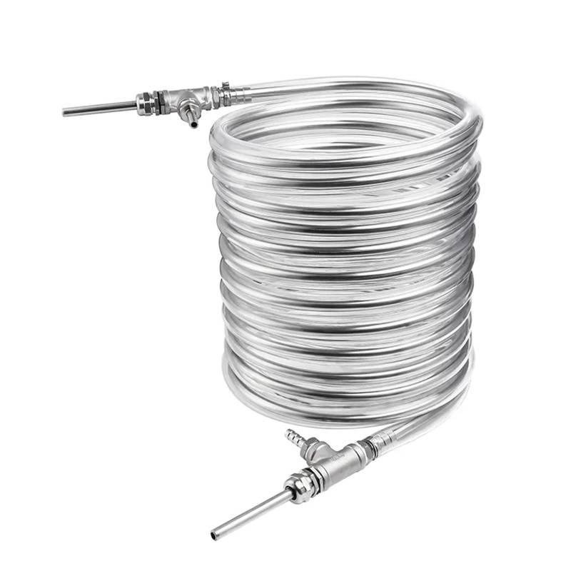 Wärmetauscher, Gegenstrom-Würzekühler, 3/8'' X 10 M Edelstahl-Kühlrohr, Super Effektiver Wärmetauscher, Selbstgebrautes Bierkühler-Spulenrohr(Without hose) von SHEHUALI