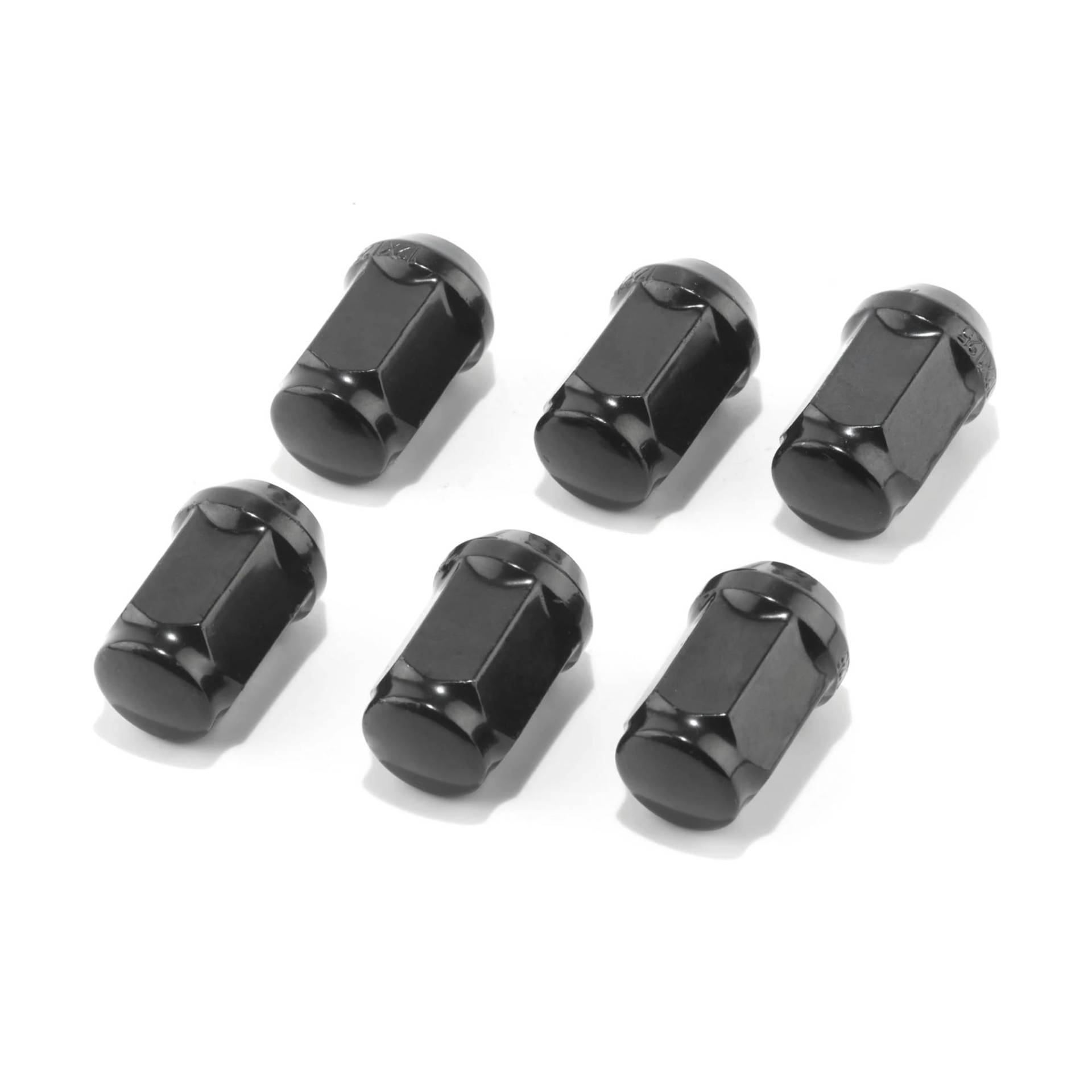 SHENGG 1 Stück 4/8/16 Stück M12 x 1,25 Radmutter Spline geschlossenes Ende Tuner Radmutter 35 mm hoher konischer Sitz 60 Grad for Räder(8 pcs Black) von SHENGG