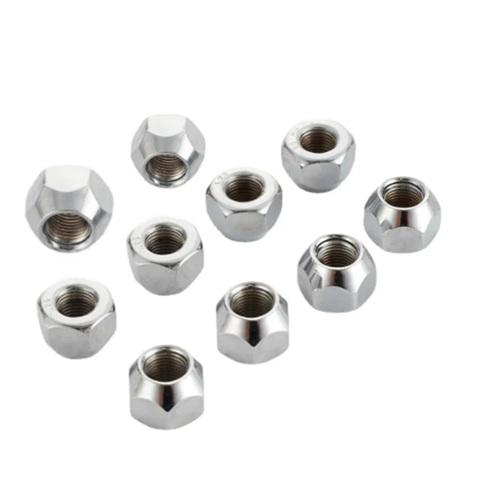 SHENGG 10 Stück Höhe 16 mm Radmuttern M12 x 1,25, M12 x 1,5, M14 x 1,5, 1/2 Zoll-20 Anhängerösen Reifen Hutmutter 21 mm Sechskant-Radmuttern(M12x1.25) von SHENGG