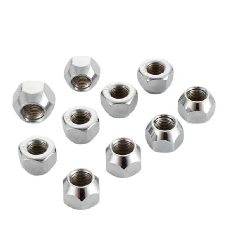 SHENGG 10 Stück Höhe 16 mm Radmuttern M12 x 1,25, M12 x 1,5, M14 x 1,5, 1/2 Zoll-20 Anhängerösen Reifen Hutmutter 21 mm Sechskant-Radmuttern(M12x1.5) von SHENGG