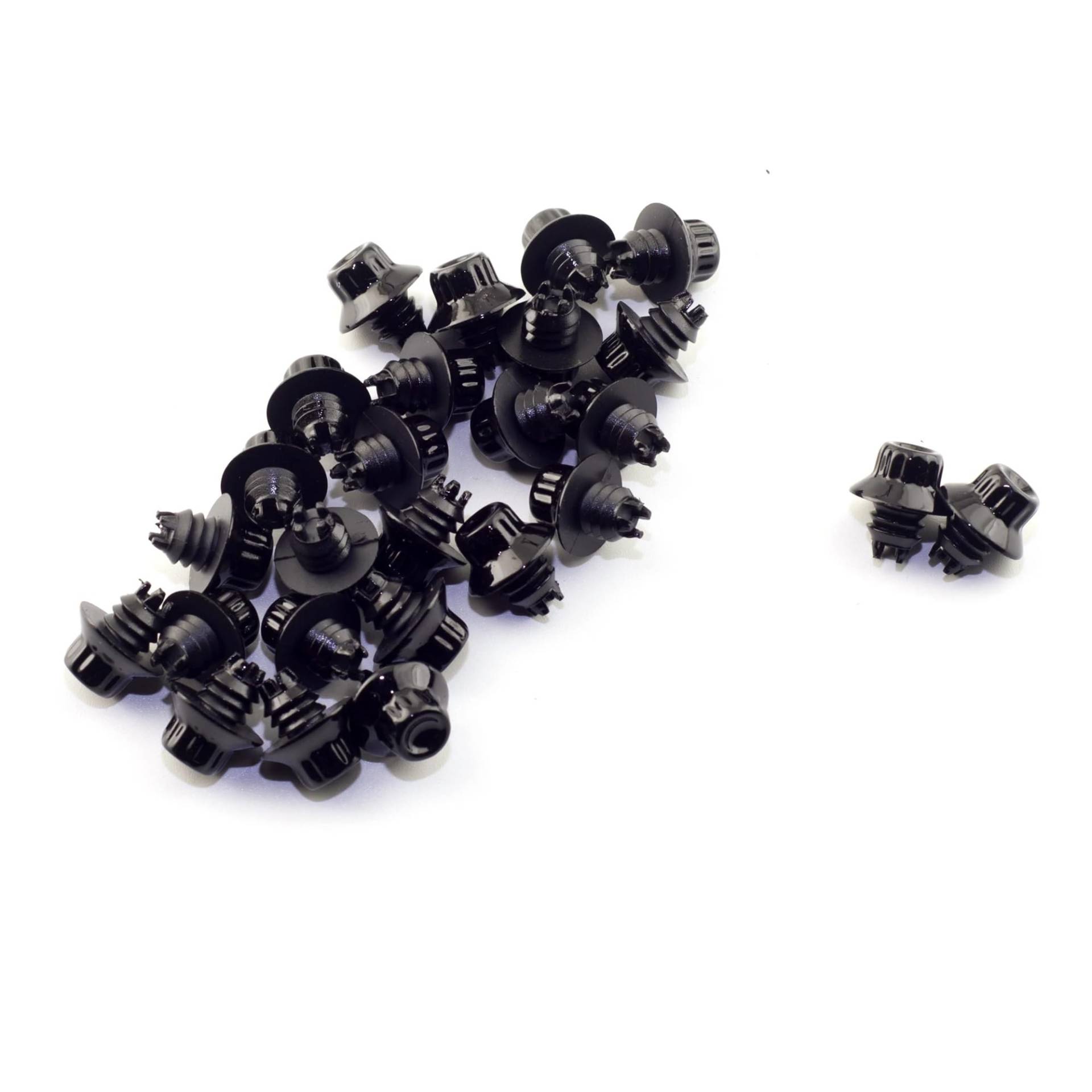 SHENGG 100 stücke 13x7mm Felge Nieten Muttern Bolzen Lippe Schraube Bolzen Mutter Kappe Reifen Auto Clips Fit for D010 Externe Teile Auto Zubehör(Black) von SHENGG