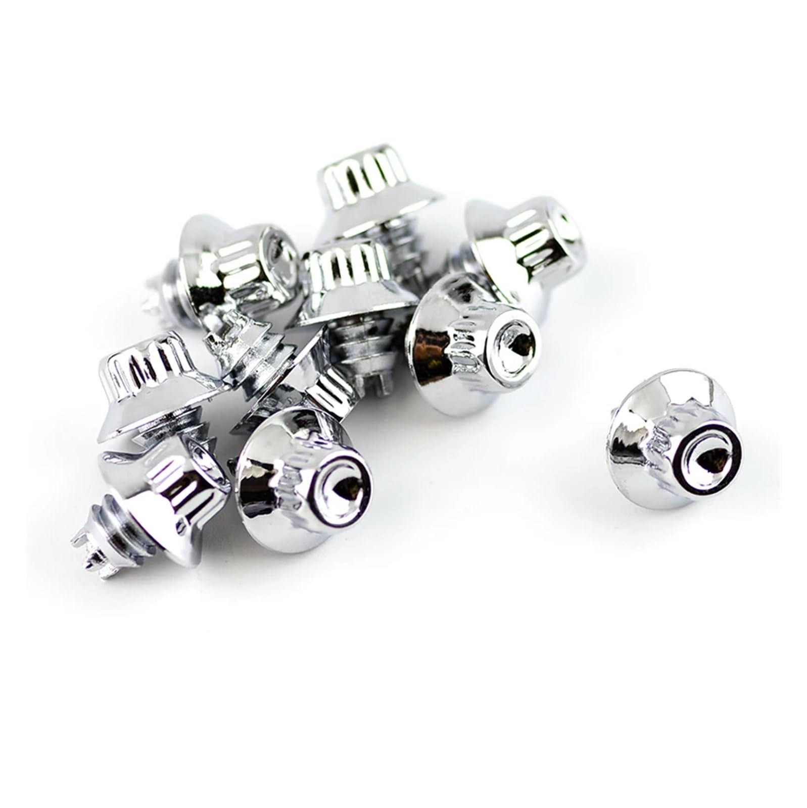 SHENGG 100 stücke 13x7mm Felge Nieten Muttern Bolzen Lippe Schraube Bolzen Mutter Kappe Reifen Auto Clips Fit for D010 Externe Teile Auto Zubehör(Chrome) von SHENGG