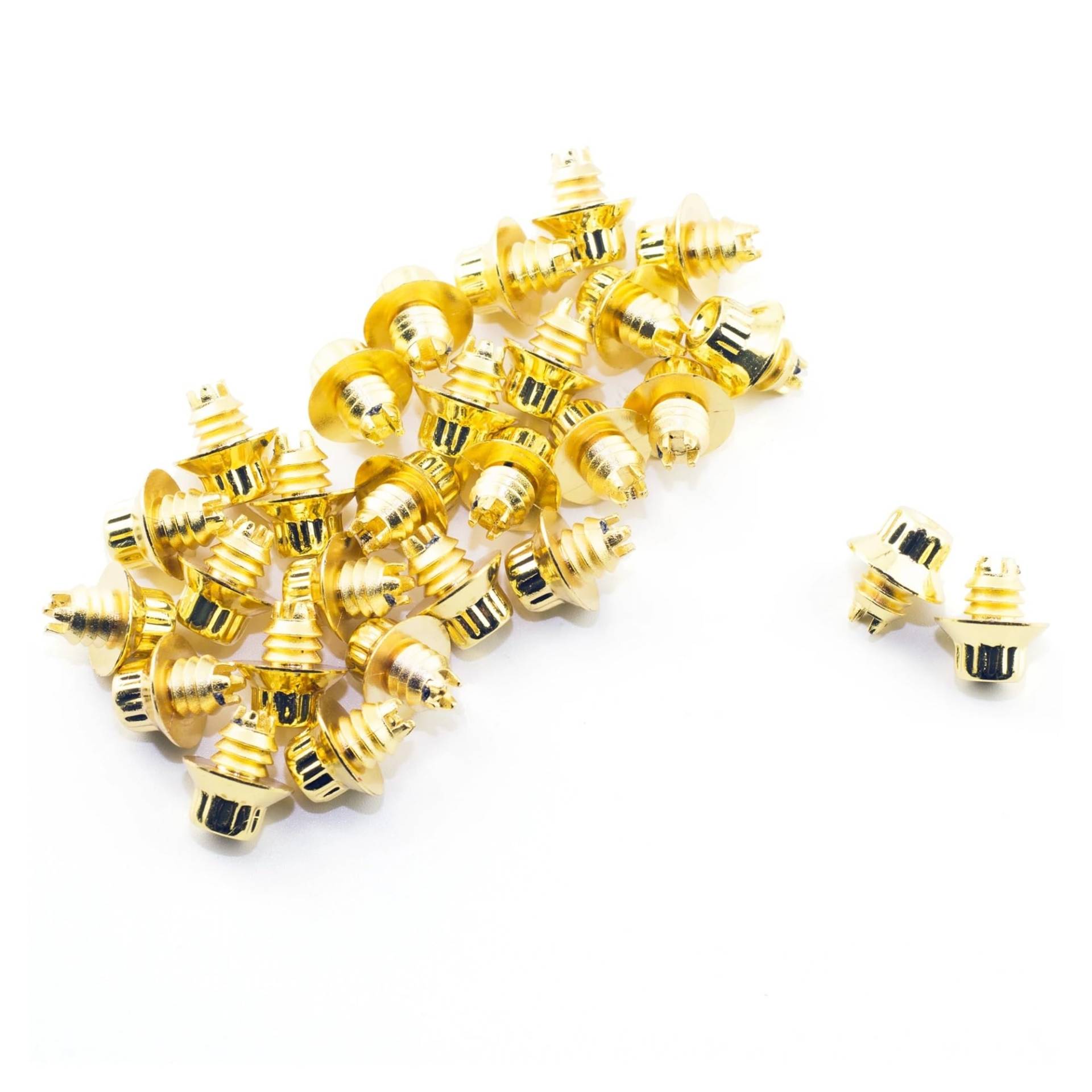 SHENGG 100 stücke 13x7mm Felge Nieten Muttern Bolzen Lippe Schraube Bolzen Mutter Kappe Reifen Auto Clips Fit for D010 Externe Teile Auto Zubehör(Gold) von SHENGG