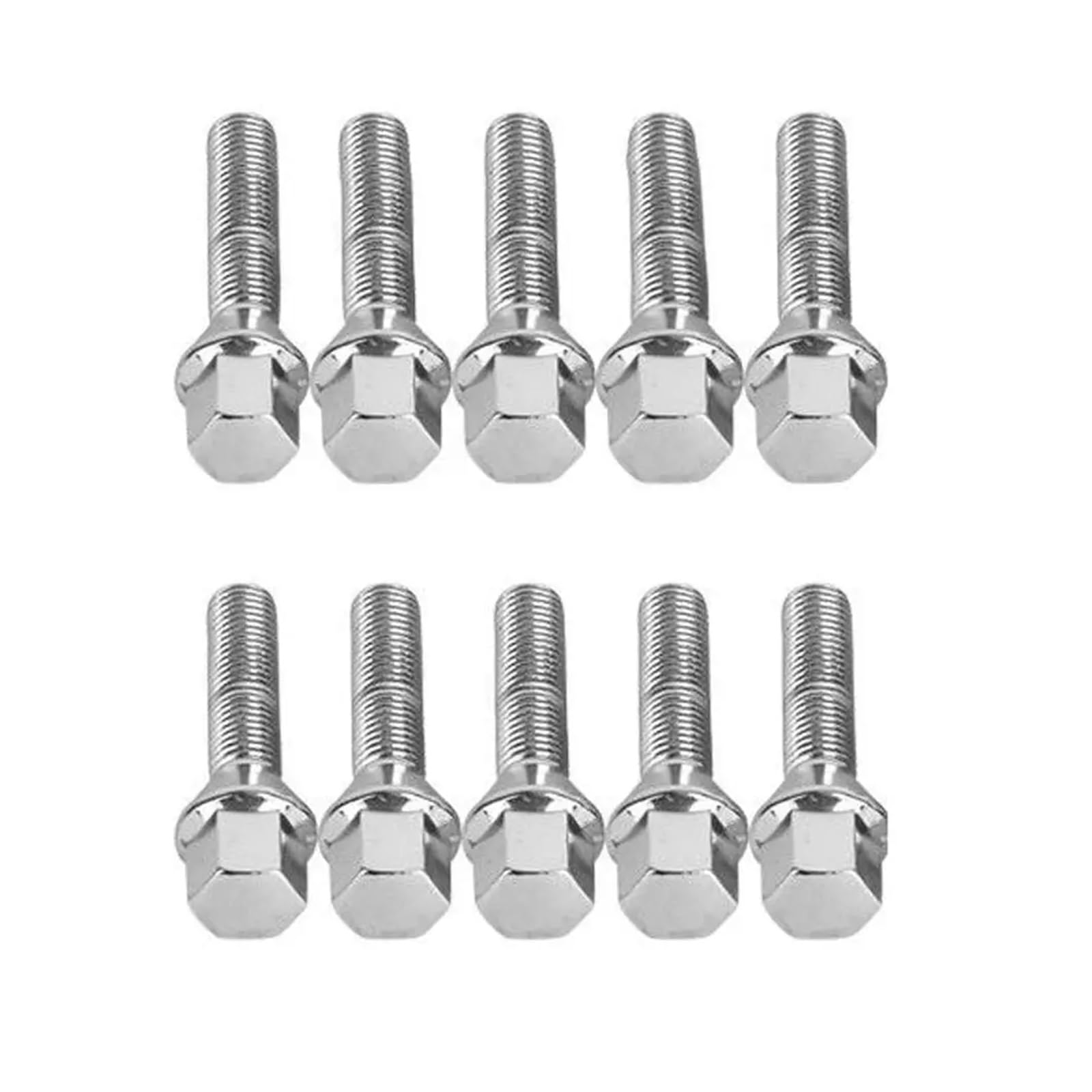 SHENGG 14 x 1,5 verlängerte silberne Radschrauben for Radnabenschraube, 17 mm Sechskant, 28 mm/35 mm/40 mm/45 m Gewinde(28mm Length) von SHENGG