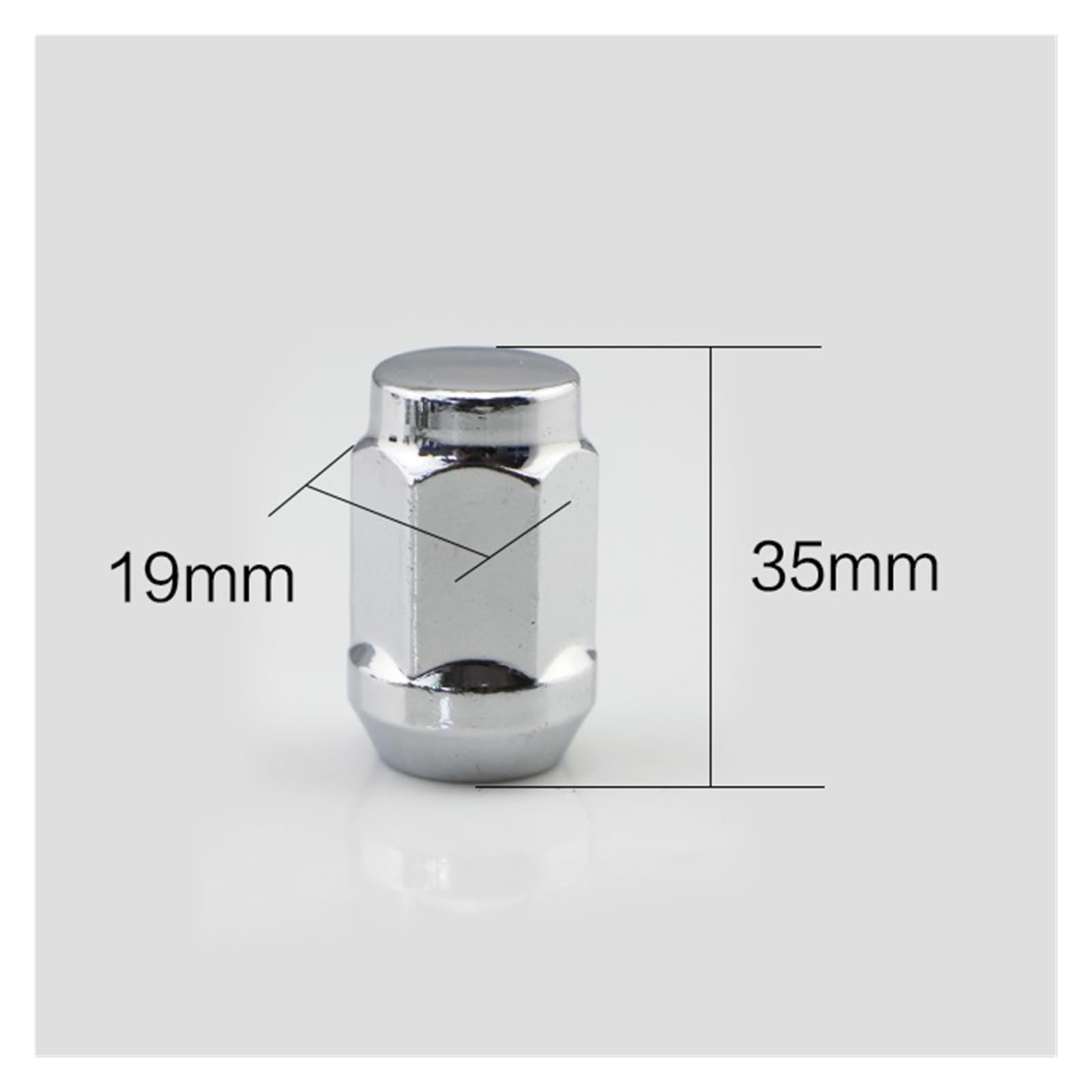 SHENGG 16/20 Stück M12x1,5 M12x1,25 M14x1,5 Auto Radmuttern Hex19 Länge 35mm Diebstahlsicherung Kit Bolzen Lug(20pcs W-19mm L-35mm,M12x1.25) von SHENGG