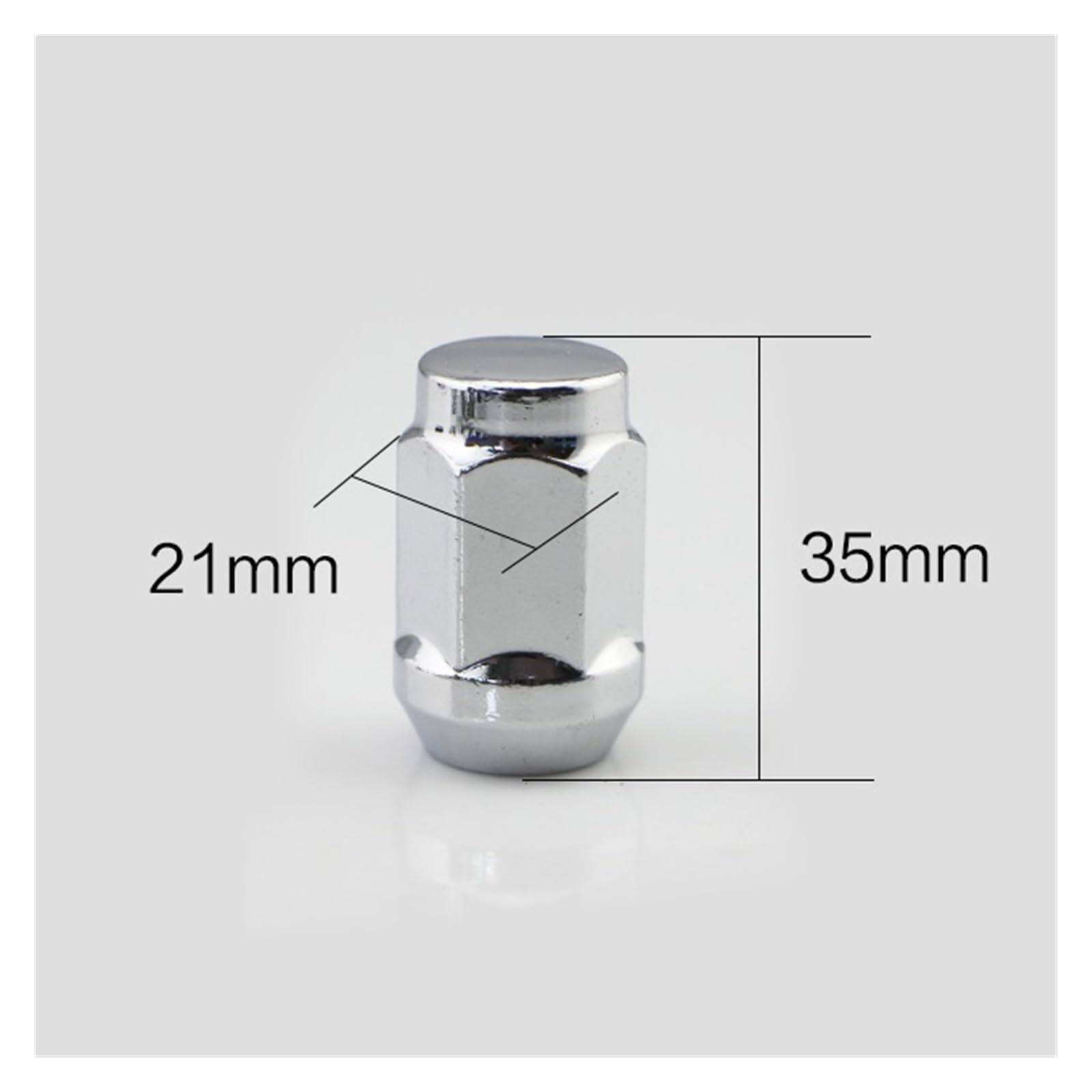 SHENGG 16/20 Stück M12x1,5 M12x1,25 M14x1,5 Auto Radmuttern Hex19 Länge 35mm Diebstahlsicherung Kit Bolzen Lug(20pcs W-21mm L-35mm,M12x1.25) von SHENGG