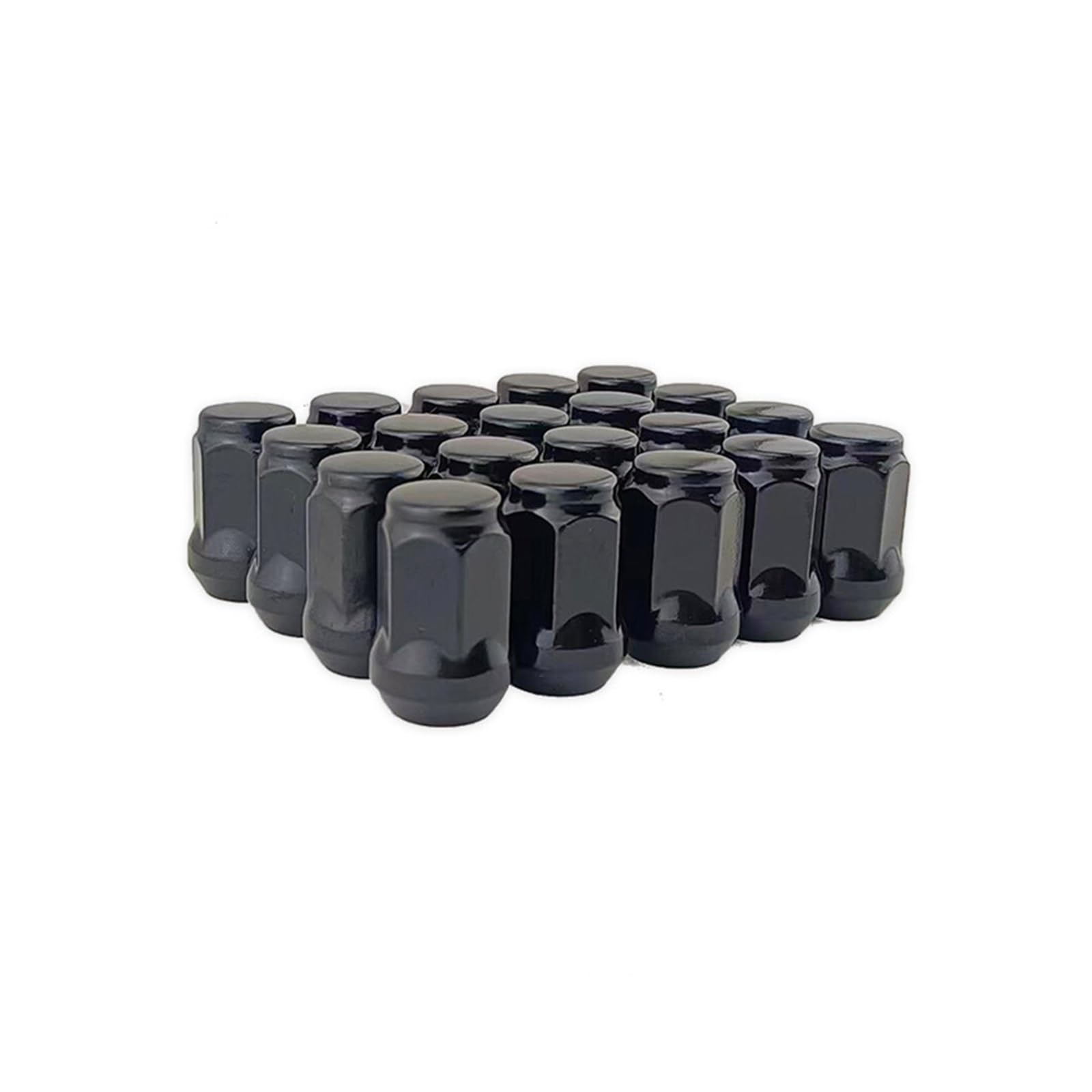 SHENGG 20 Stück 1/2x20 Sechskant 60 Grad konische Radmuttern aus Stahl(Black 20pcs 35mm) von SHENGG