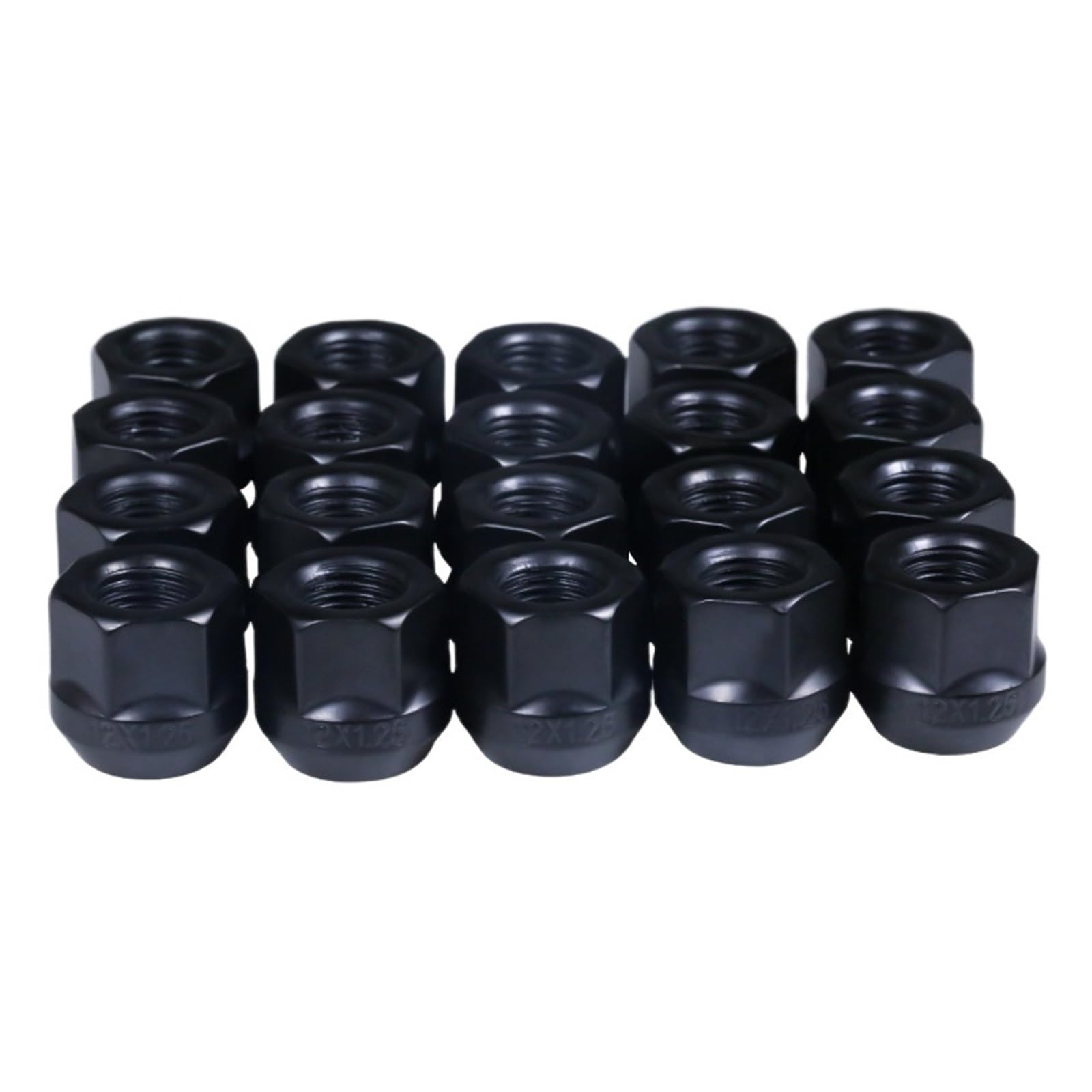 SHENGG 20 Stück Höhe 21 mm Radmuttern mit offenem Ende Schwarze Radmuttern 19 mm M14 x 1,5, M12 x 1,25, M12 x 1,5, 1/2-20(M12x1.25) von SHENGG