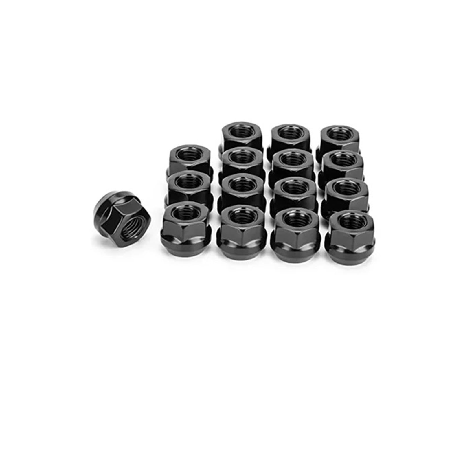 SHENGG 20 Stück schwarze Radmuttern mit offenem Ende, Höhe 21 mm, Radmuttern 1/2-20, M14 x 1,5, M12 x 1,5, M12 x 1,25, Schlüssel 19 mm(1-2-20) von SHENGG