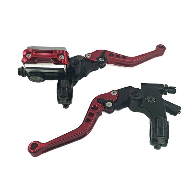 SHENGG 22mm Motorrad Bremse Und Kupplung Hebel Trommel Bremse Kabel Linie Master Zylinder Set Teile(Red) von SHENGG