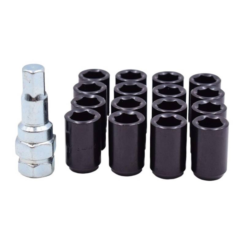 SHENGG 32mm M12x1.5/1,25 Racing Auto Rad Lug Felgen Muttern Auto Zubehör(Black 16pcs,M12x1.5) von SHENGG