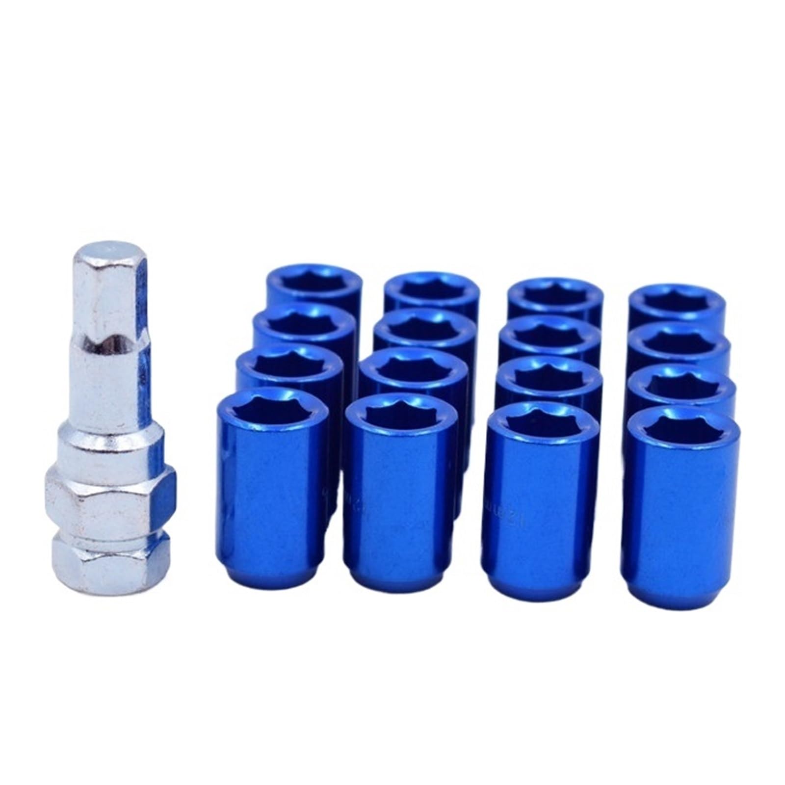 SHENGG 32mm M12x1.5/1,25 Racing Auto Rad Lug Felgen Muttern Auto Zubehör(Blue 16pcs,M12x1.5) von SHENGG