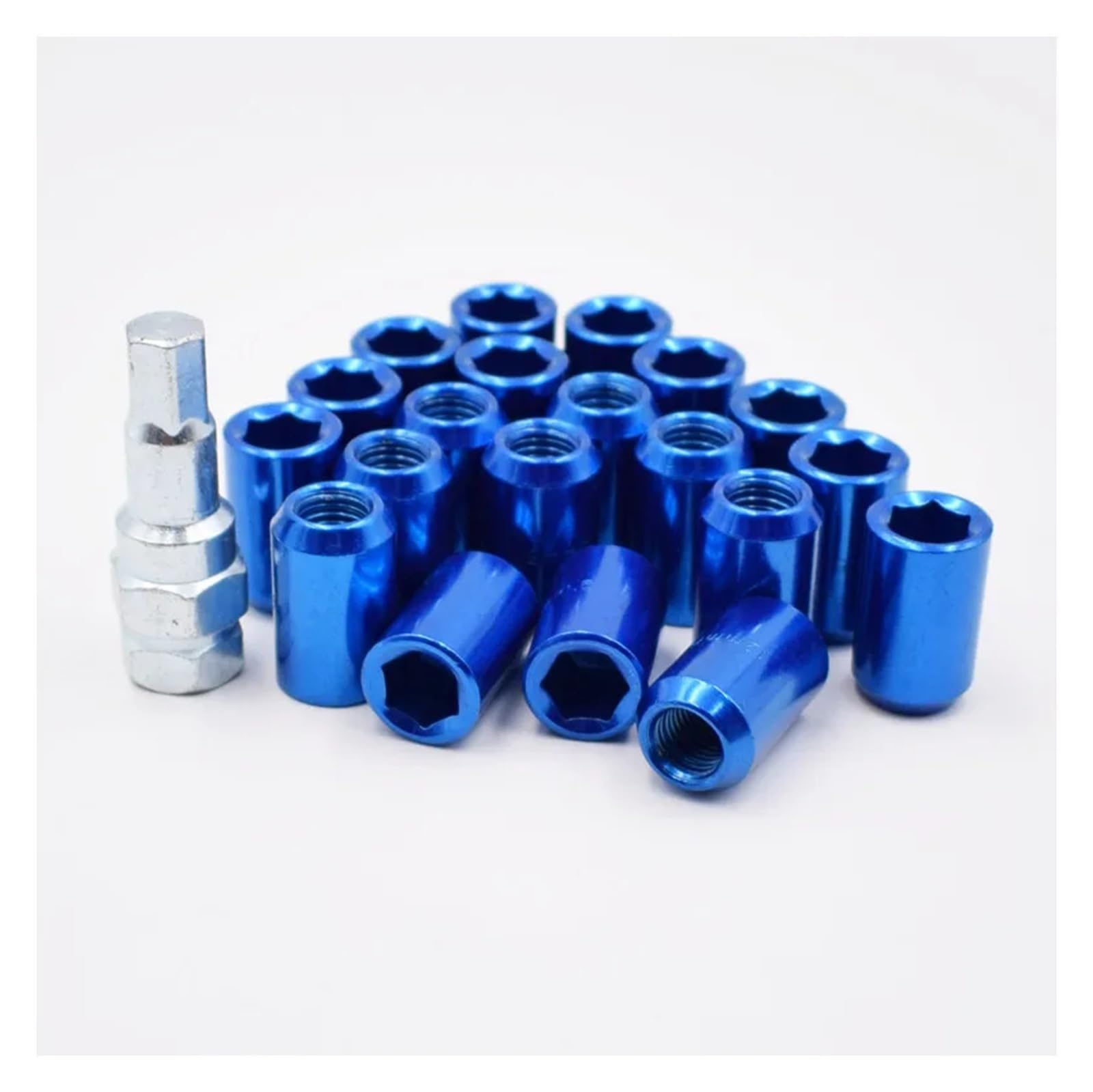 SHENGG 32mm M12x1.5/1,25 Racing Auto Rad Lug Felgen Muttern Auto Zubehör(Blue 20pcs,M12x1.25) von SHENGG