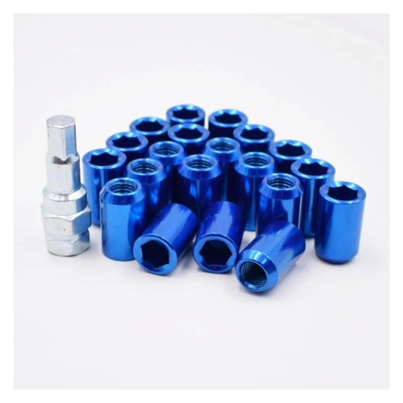 SHENGG 32mm M12x1.5/1,25 Racing Auto Rad Lug Felgen Muttern Auto Zubehör(Blue 20pcs,M12x1.5) von SHENGG