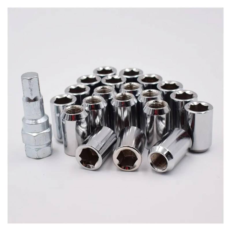 SHENGG 32mm M12x1.5/1,25 Racing Auto Rad Lug Felgen Muttern Auto Zubehör(Silver 20pcs,M12x1.25) von SHENGG