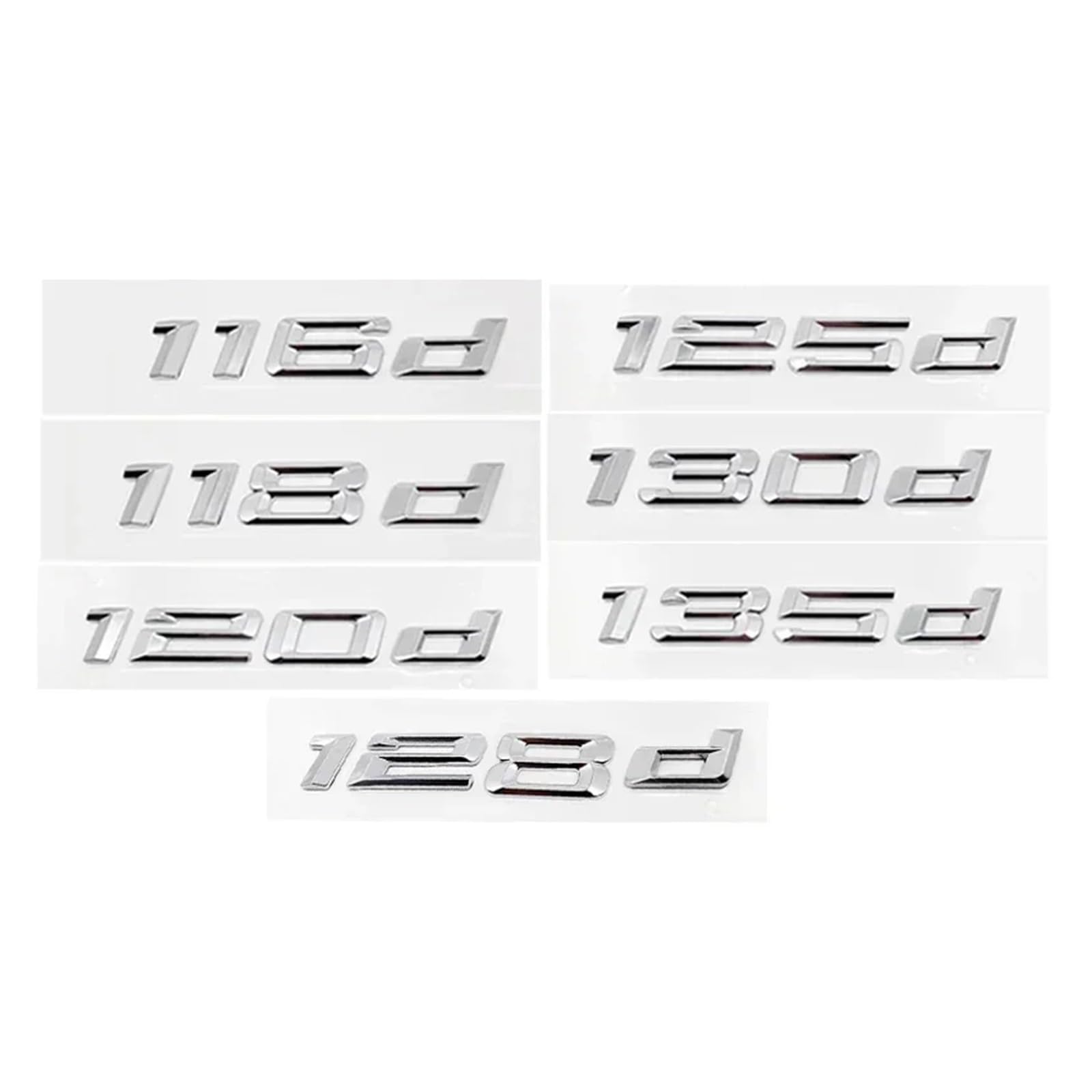 SHENGG 3D ABS Auto Stamm Buchstaben Logo Aufkleber Abzeichen Emblem Aufkleber for 1 Serie 116d 118d 120d 125d 130d 135d 128d E81 E82 E87 E88(Gloss Silver,135d) von SHENGG