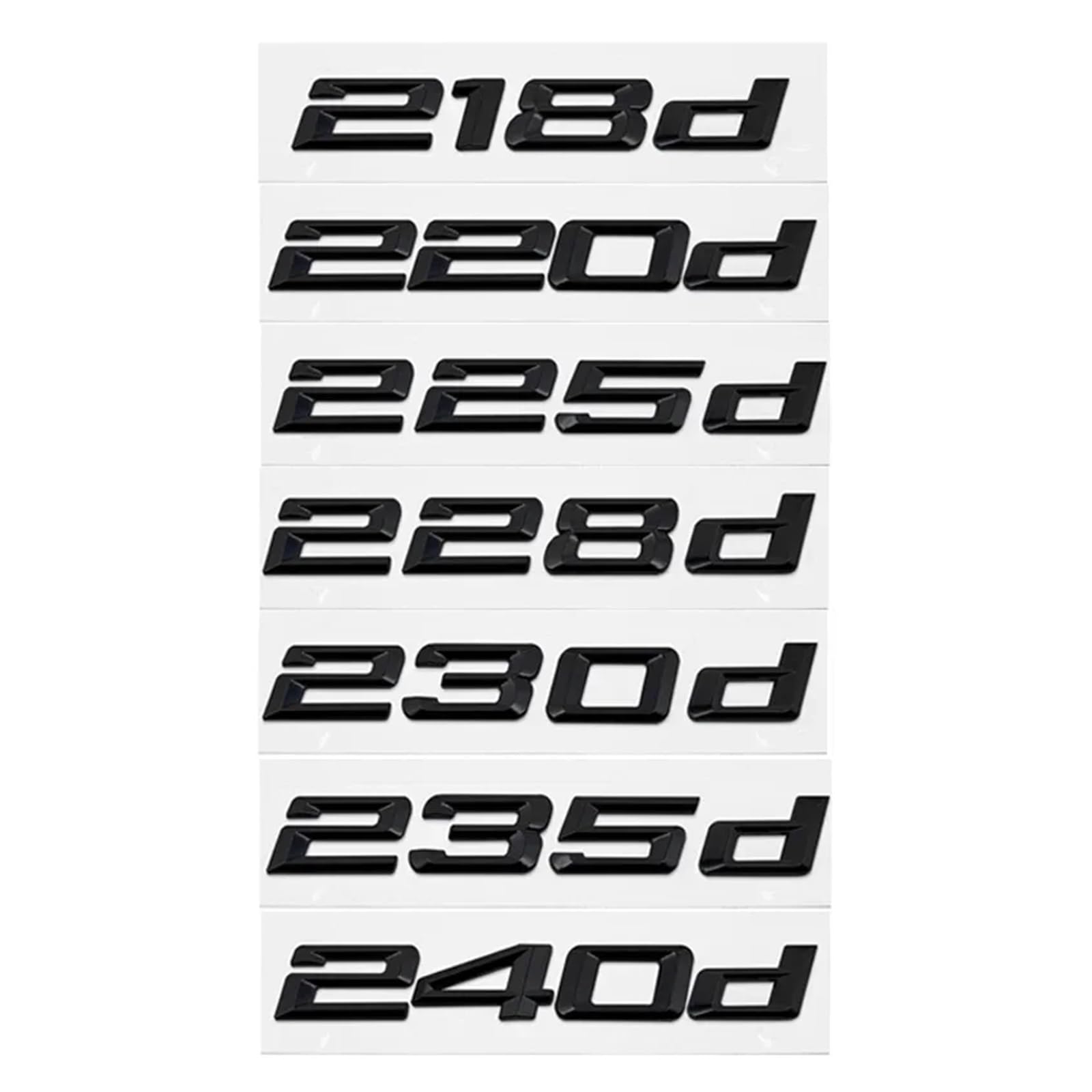 SHENGG 3D ABS Auto Stamm Buchstaben Logo Aufkleber Abzeichen Emblem Aufkleber for 2 Serie 216d 218d 220d 225d 228d 230d 235d 240d F22 F23 F44(Gloss Black,220d) von SHENGG