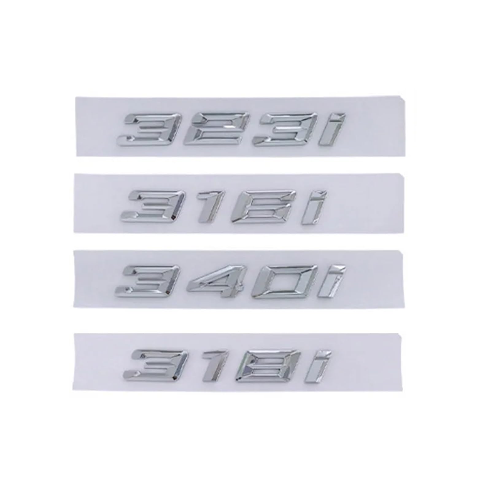 SHENGG 3D ABS Buchstaben Auto Hinten Stamm Abzeichen Emblem 316i 318i 320i 325i 328i 330i 335i 340i Logo for F30 f31 G20 G21 G28 Zubehör(Chrome Silver,340 d) von SHENGG