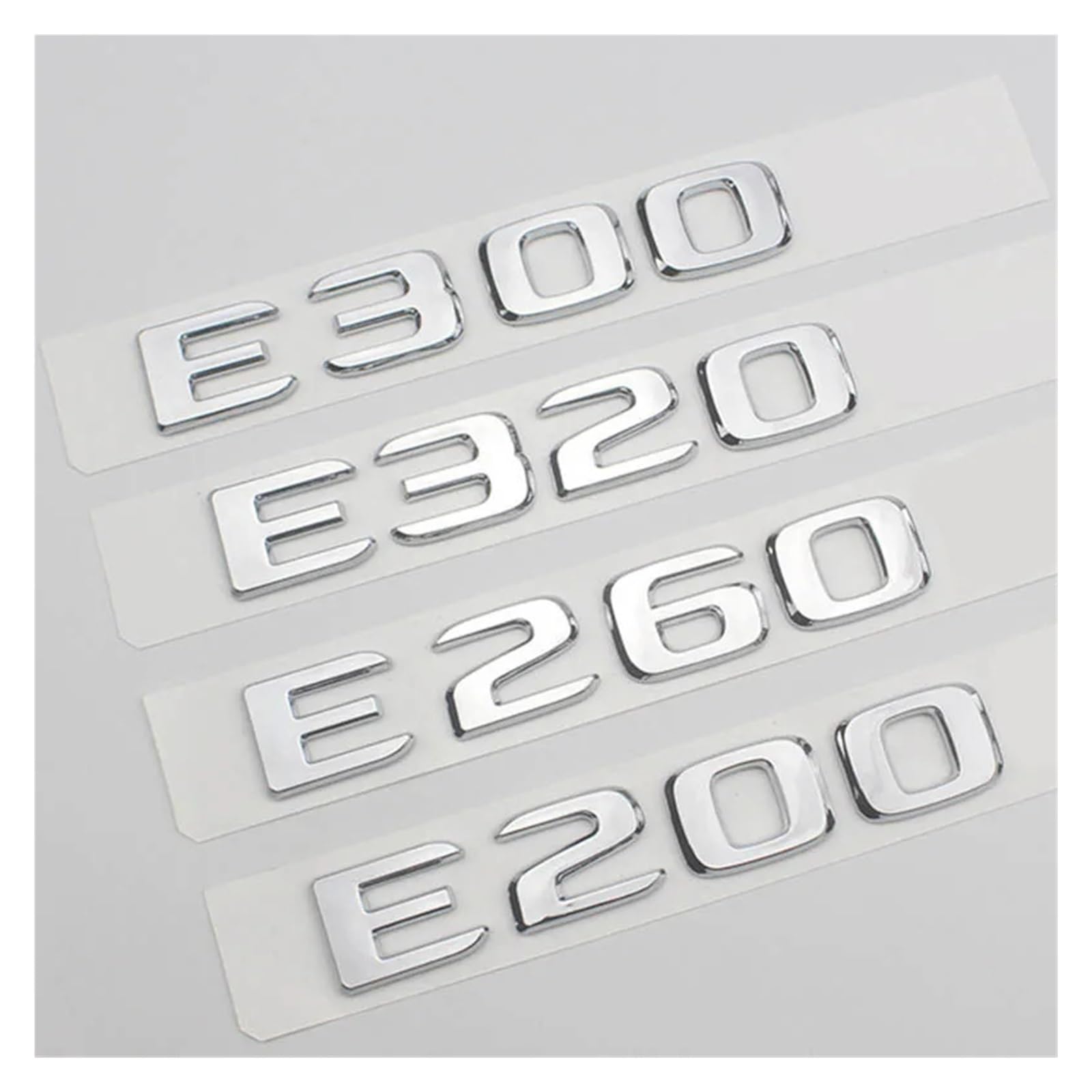 SHENGG 3D ABS Chrom Auto Hinten Stamm Abzeichen Aufkleber Aufkleber Emblem E200 E260 E300 E320 Logo for E 200 260 300 320 W212 W213 W211(Chrome Silver,E 220 d) von SHENGG