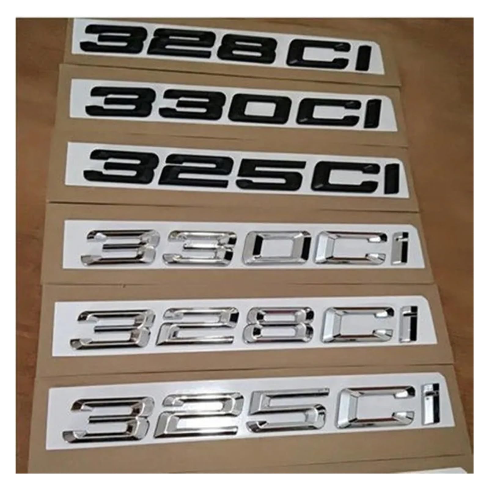 SHENGG 3D ABS Chrom Schwarz Kofferraum Buchstaben for 316ci 318ci 320ci 325ci 328ci 330ci 335ci Logo Emblem Abzeichen Aufkleber Zubehör(Chrome,318ci) von SHENGG