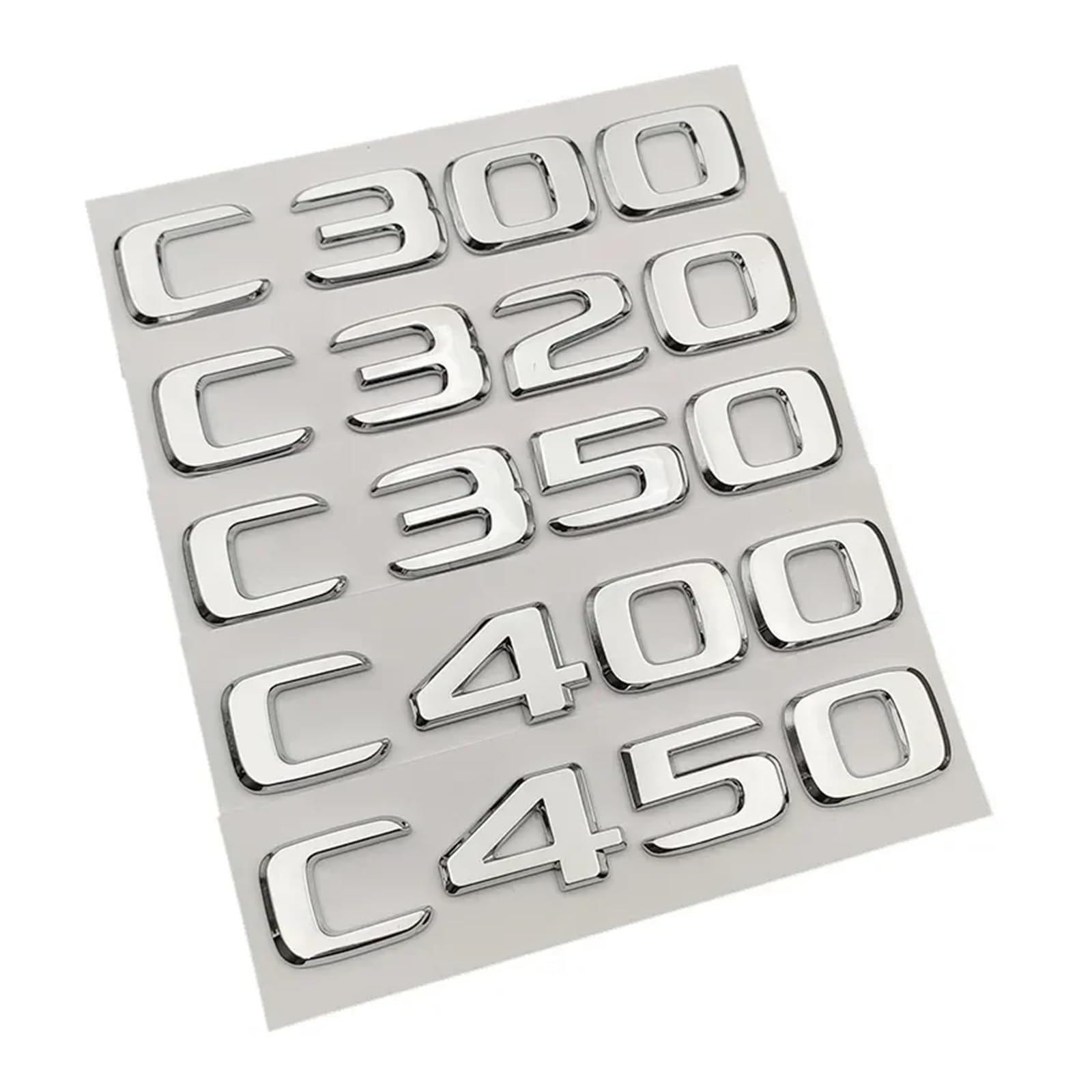 SHENGG 3D ABS Logo C200 C220 C180 C300 C350 C400 Emblem Buchstaben Kofferraum Abzeichen Aufkleber for C KLASSE W204 w205 Zubehör(C350) von SHENGG