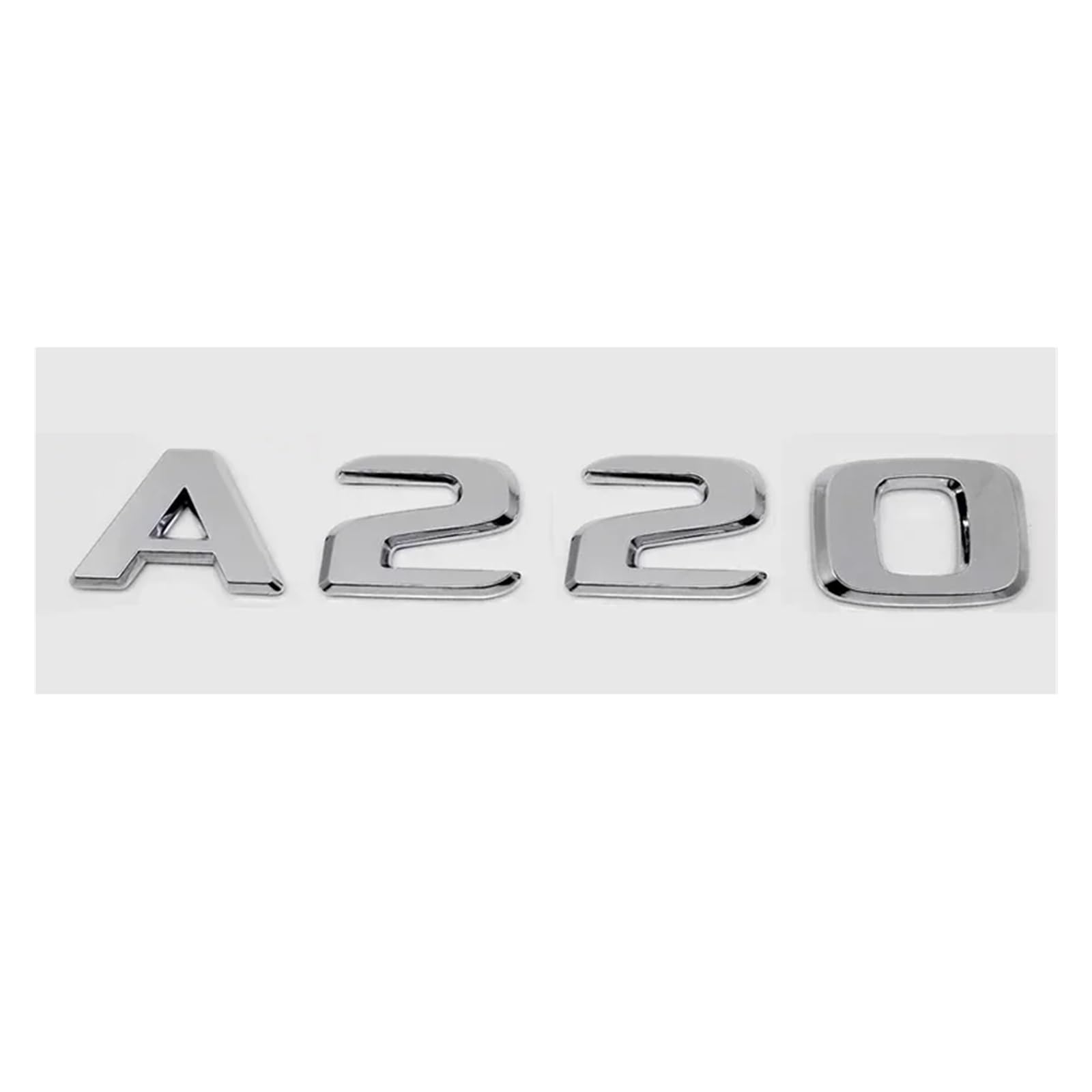 SHENGG 3D Buchstaben Auto Hinten Stamm Aufkleber Emblem ABS Schwanz Nummer Abzeichen Aufkleber for A63 A200 A220 A250 A260 A Klasse w177 W176(A220-Silver) von SHENGG