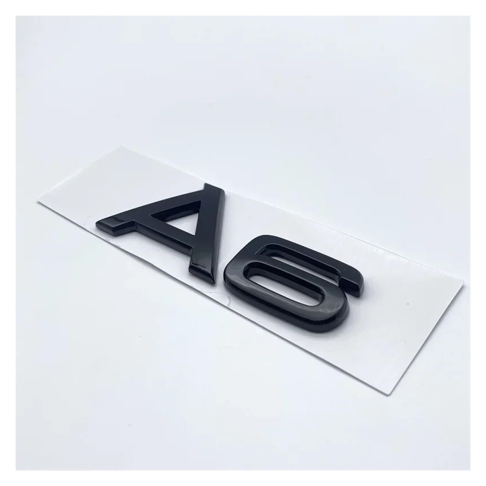 SHENGG 3D Buchstaben Zahlen Emblem for A3 A4 A5 A6 A7 A8 Q2 Q3 Q5 Q7 Kofferraumdeckel Typenschild Abzeichen Logo Aufkleber Chrom glänzend schwarz(Glossy Black A6) von SHENGG