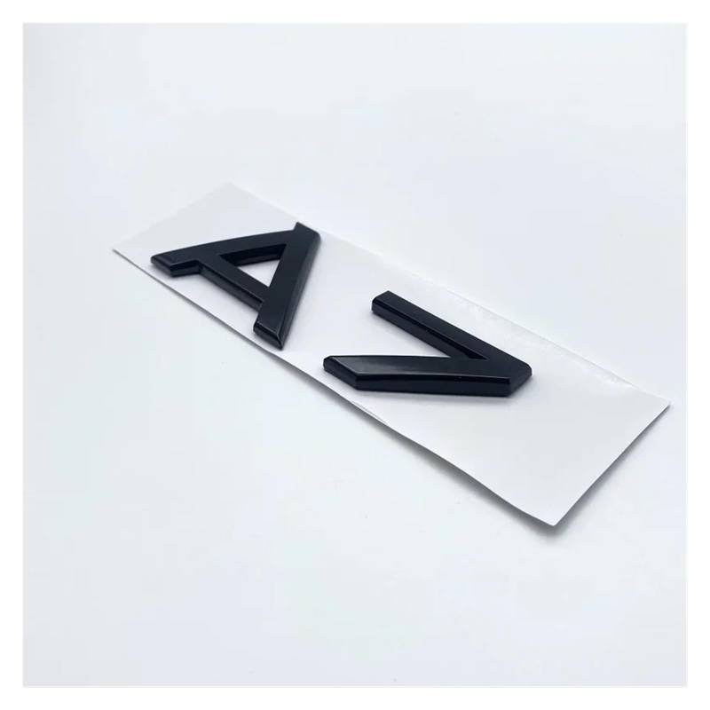 SHENGG 3D Buchstaben Zahlen Emblem for A3 A4 A5 A6 A7 A8 Q2 Q3 Q5 Q7 Kofferraumdeckel Typenschild Abzeichen Logo Aufkleber Chrom glänzend schwarz(Glossy Black A7) von SHENGG