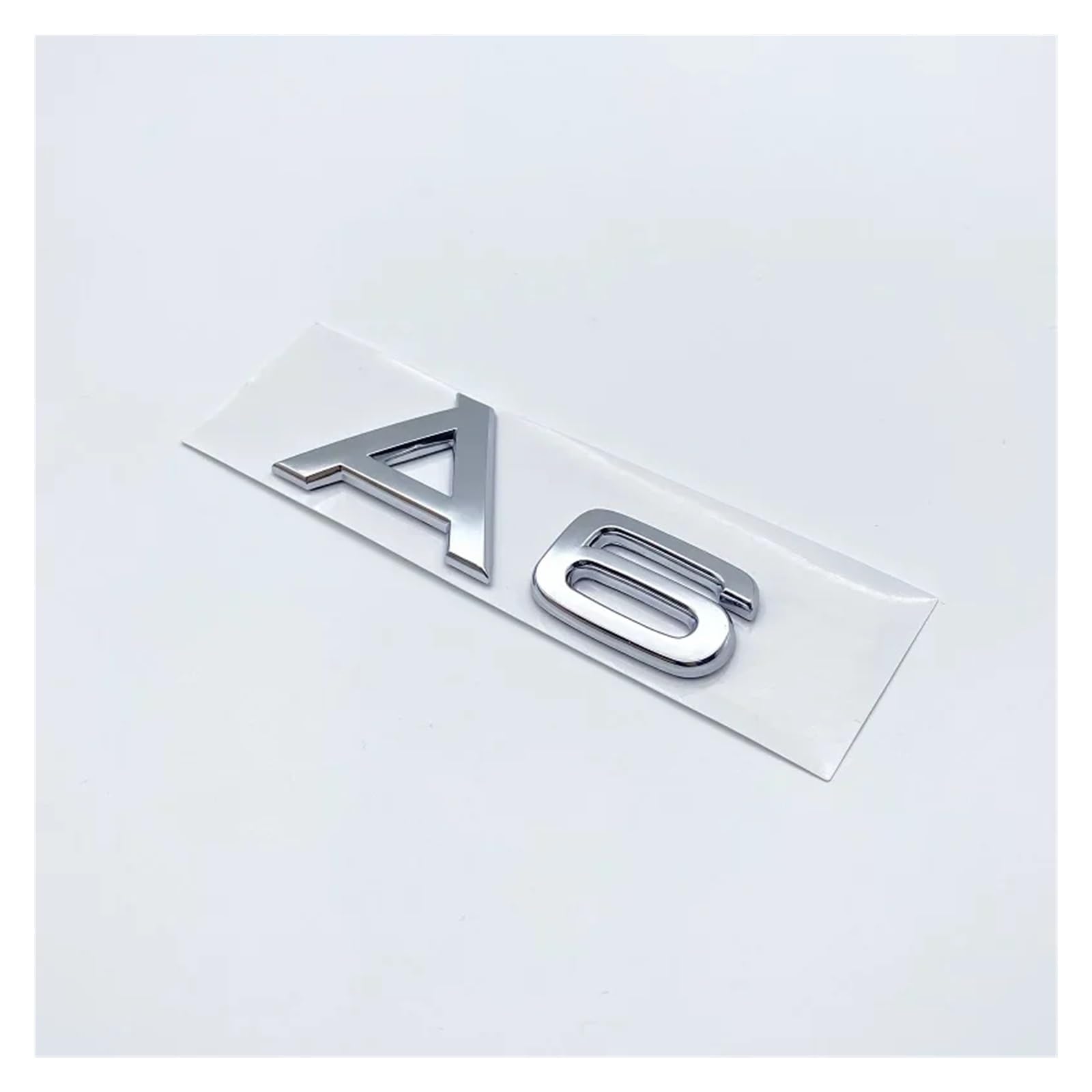 SHENGG 3D Buchstaben Zahlen Emblem for A3 A4 A5 A6 A7 A8 Q2 Q3 Q5 Q7 Kofferraumdeckel Typenschild Abzeichen Logo Aufkleber Chrom glänzend schwarz(Silve A6) von SHENGG