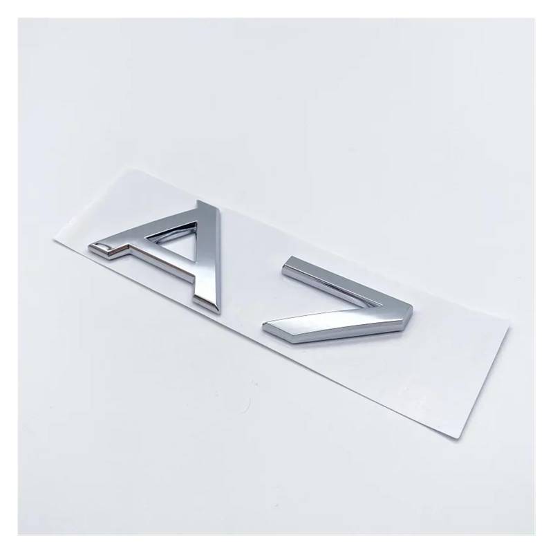 SHENGG 3D Buchstaben Zahlen Emblem for A3 A4 A5 A6 A7 A8 Q2 Q3 Q5 Q7 Kofferraumdeckel Typenschild Abzeichen Logo Aufkleber Chrom glänzend schwarz(Silve A7) von SHENGG