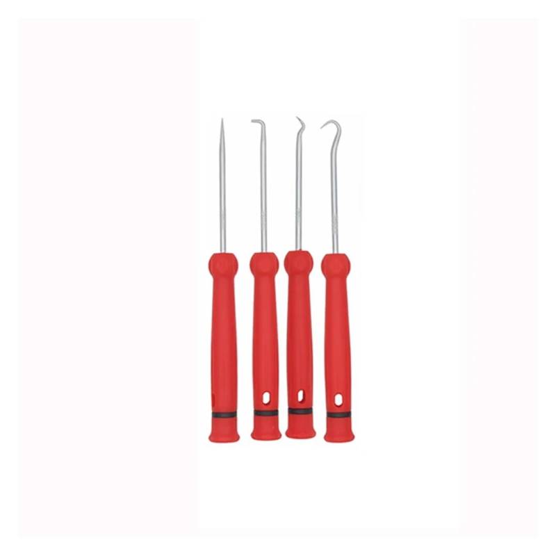 SHENGG 4/6/10Pcs 115mm Auto Auto Fahrzeug Öl Dichtung Schraubendreher Set O-Ring Dichtung Dichtung puller Remover Pick Haken Werkzeuge(4pcs red) von SHENGG