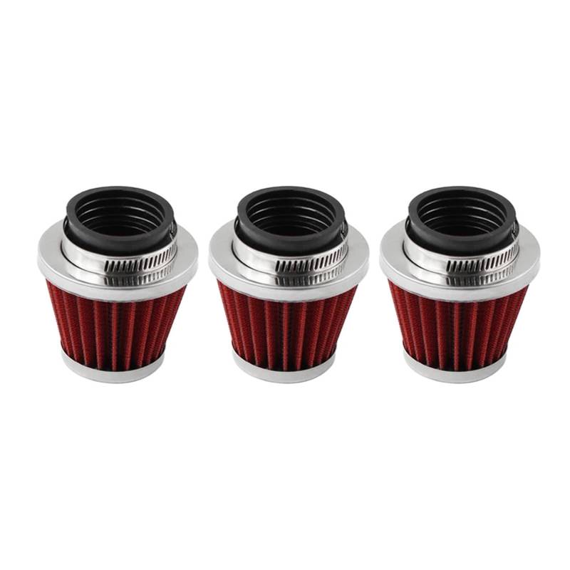 SHENGG 42mm Motorrad Luftfilter Reiniger for GY6 125CC 150CC 200CC 250CC Dirt Bike ATV Quad Scooter Go Kart(3PC Red) von SHENGG