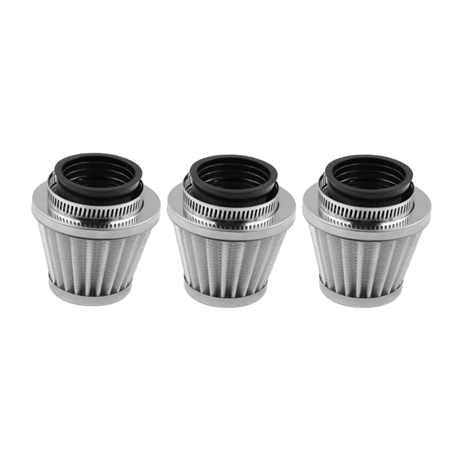 SHENGG 42mm Motorrad Luftfilter Reiniger for GY6 125CC 150CC 200CC 250CC Dirt Bike ATV Quad Scooter Go Kart(3PC Silver) von SHENGG