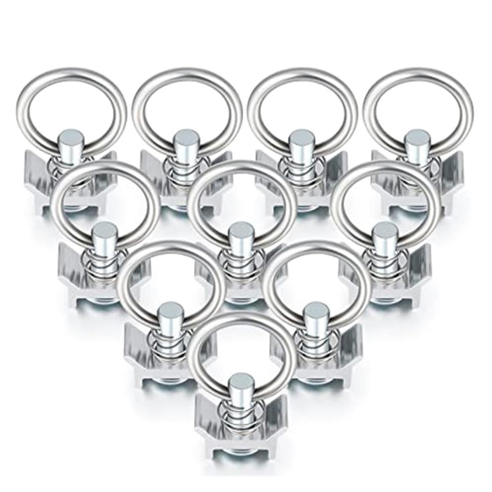 SHENGG 6/10 Stück Einzelbolzenbeschlag Schwerlast-Zurranker Schnellhaken-Federbolzen mit rundem Ring-Anhänger-Befestigungsring(10PCS) von SHENGG